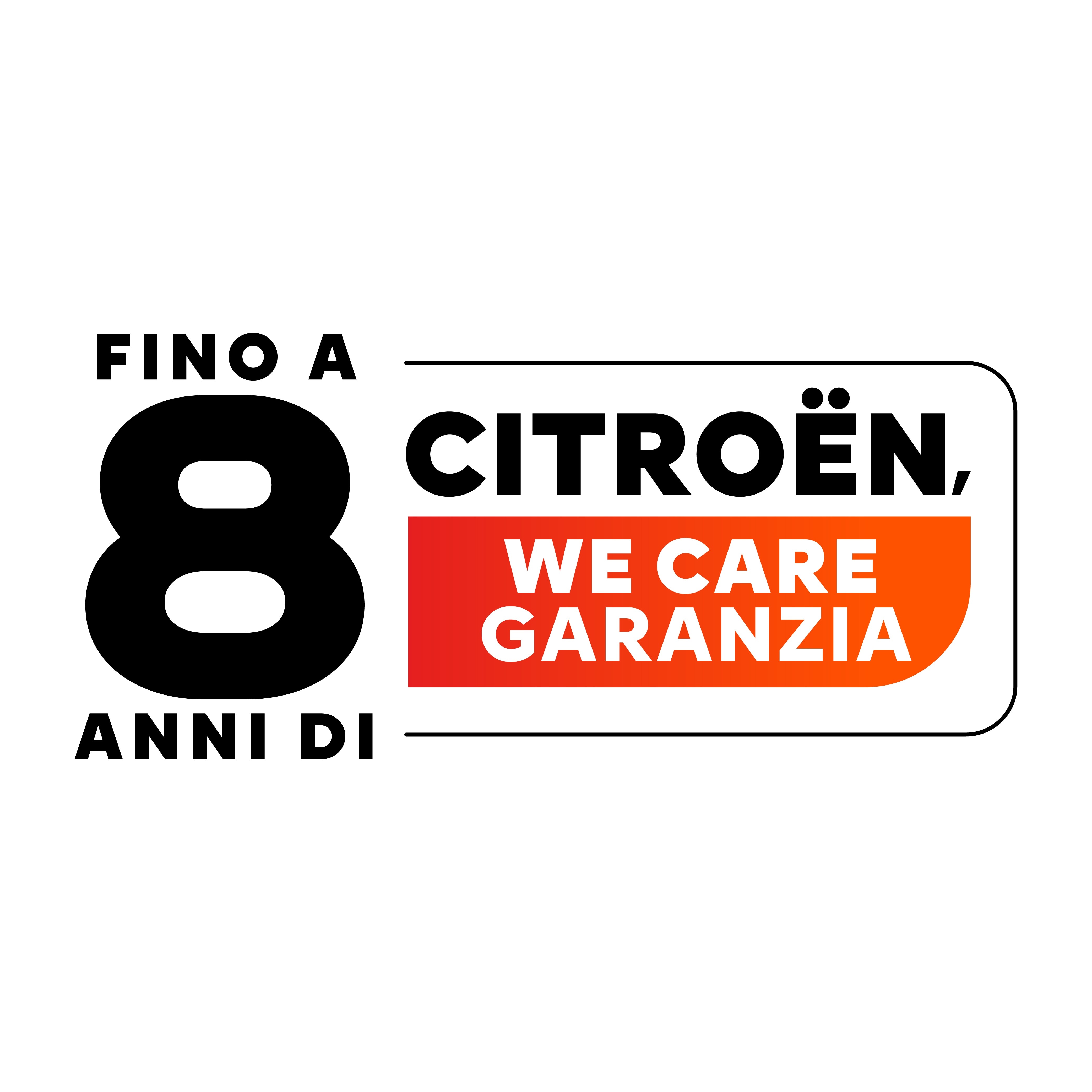 Citroën 8‑year warranty badge highlighting extended vehicle coverage