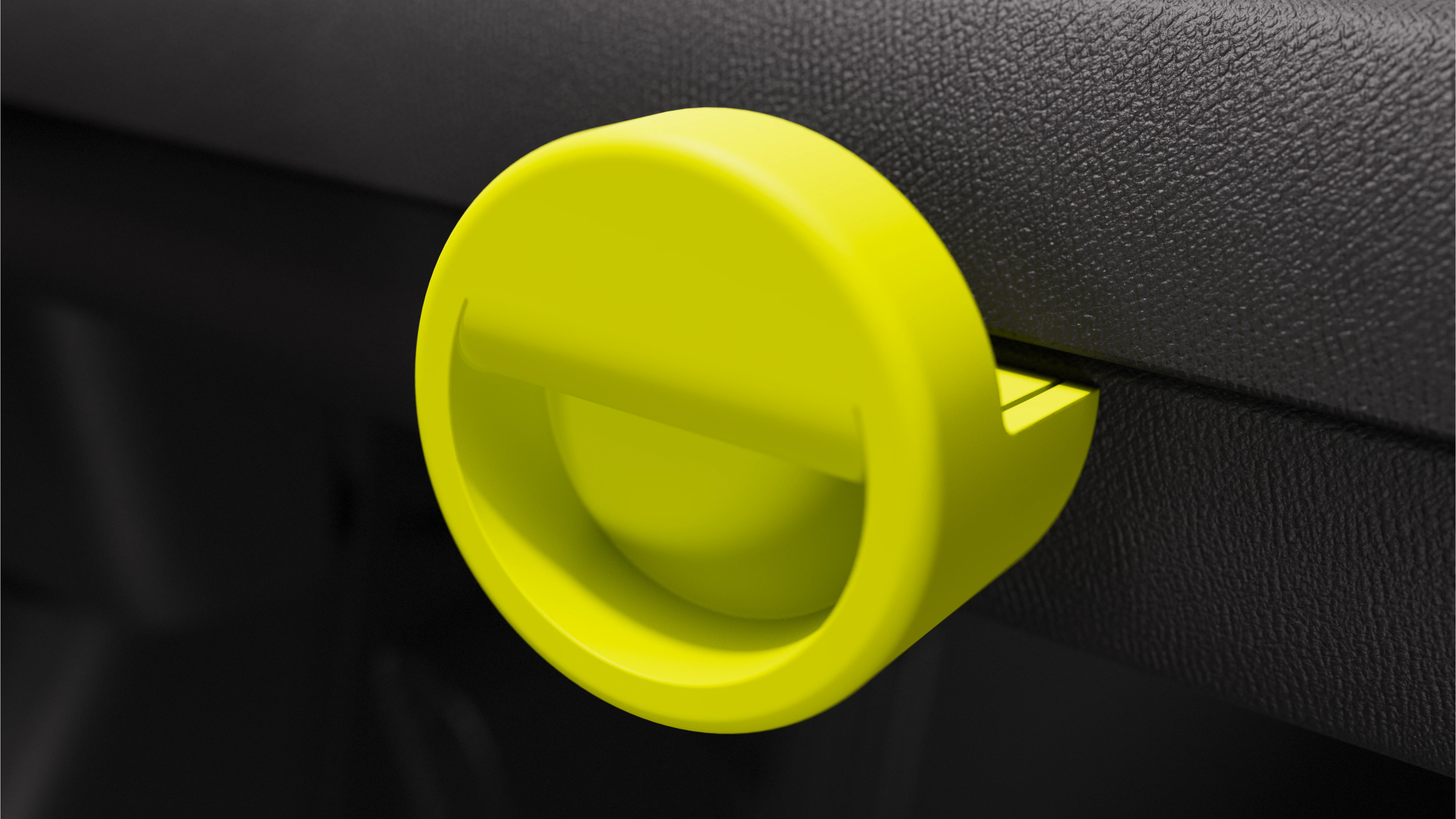 Vista ravvicinata dettaglio interno Citroën Ami x Rip Curl elettrica senza patente, Citroën Ami gancio portaoggetti per auto elettrica urbana