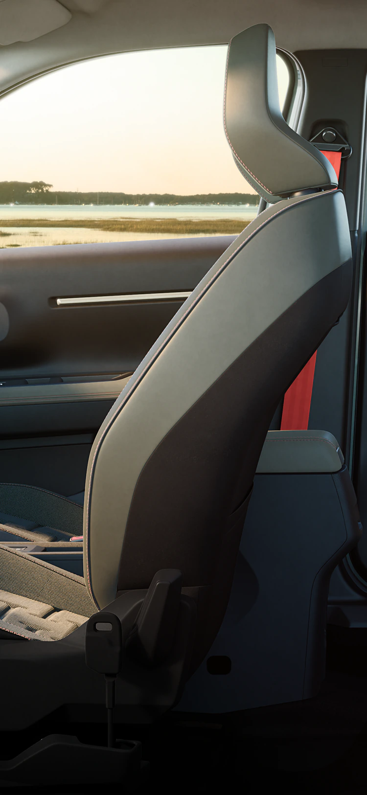 Vista laterale degli interni di Citroën C3 Outdoor, con sedili Advanced Comfort e uno spazioso abitacolo da SUV per la famiglia