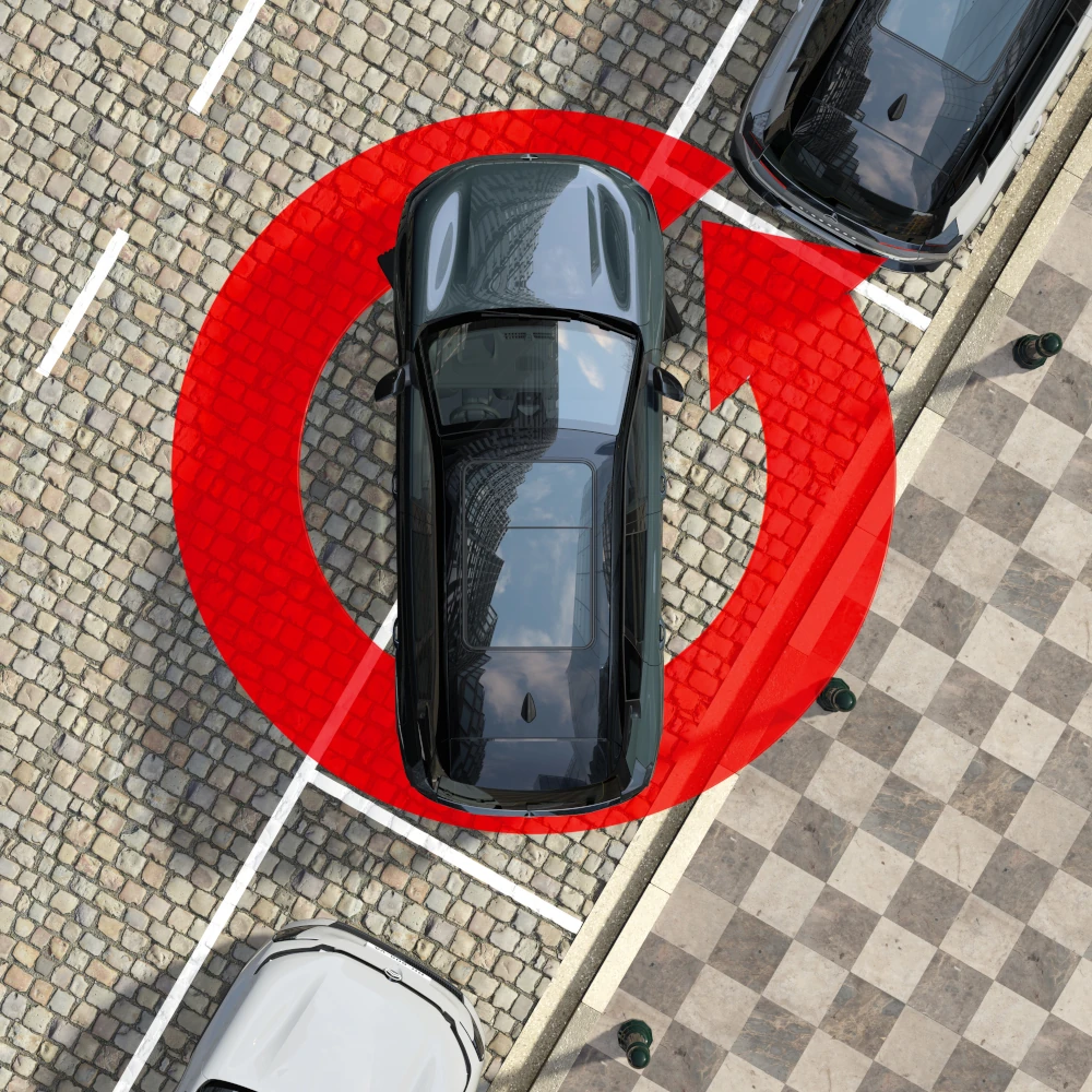 Vista dall'alto della C5 Aircross che mette in evidenza il sistema Vision 360°, la sicurezza, la visibilità e la tecnologia per un'esperienza di manovra sicura